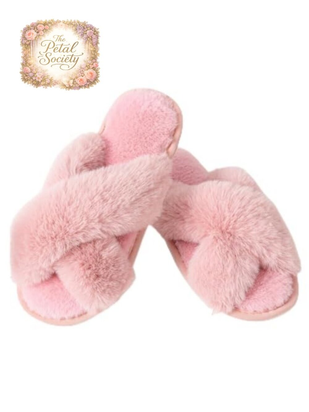 Fuzzy Cross Band Open Toe Slippers Indoor Outdoor House Slippers